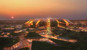 Digitale Darstellung des geplanten King-Salman-Stadions in Riad, Saudi-Arabien