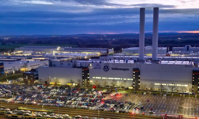 Blick auf das VW-Werk in Zwickau