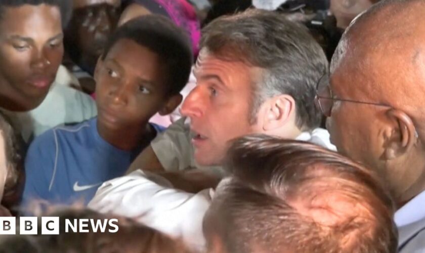 Watch: Crowds boo President Macron in Mayotte