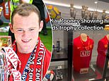 Wayne Rooney's incredible underground trophy room is revealed by his son Kai, as he gives a rare look inside the family's £20m Cheshire mansion