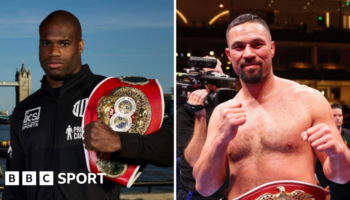 A side by side image of Daniel Dubois and Joseph Parker