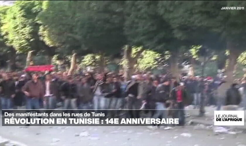 14e anniversaire de la révolution tunisienne : les manifestants dans les rues de Tunis