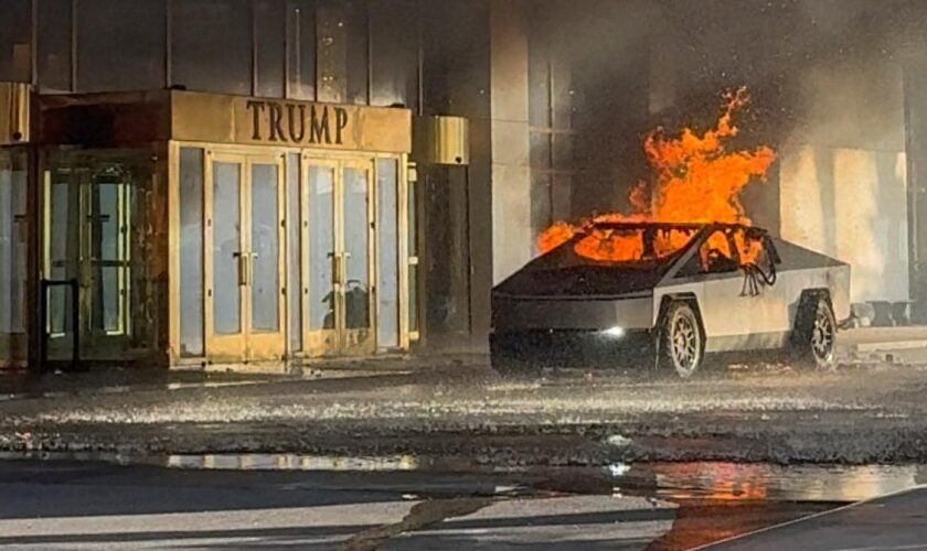 Tesla explodiert vor Trump-Hotel – ein Toter: „So etwas haben wir noch nie gesehen“