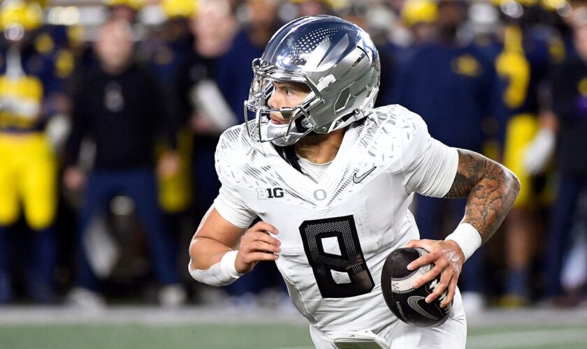 Oregon quarterback Dillon Gabriel suggests football games should be played without bad weather