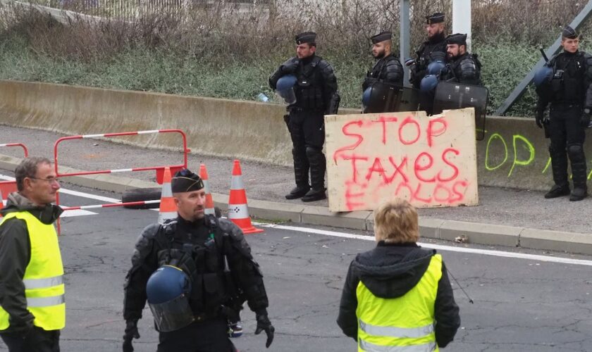 Manifestation de "gilets jaunes" à Port-La-Nouvelle, dans l'Aude, le 20 novembre 2018 (image d'illustration).