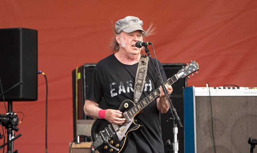 Neil Young performing at the New Orleans Jazz & Heritage Festival last May. Pic: Amy Harris/Invision/AP