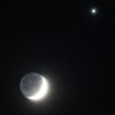 Venus and the Moon as seen from Whitley Bay in North Tyneside. Picture date: Friday January 3, 2025. Owen Humphreys/PA Wire