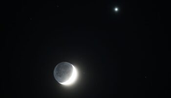 Venus and the Moon as seen from Whitley Bay in North Tyneside. Picture date: Friday January 3, 2025. Owen Humphreys/PA Wire