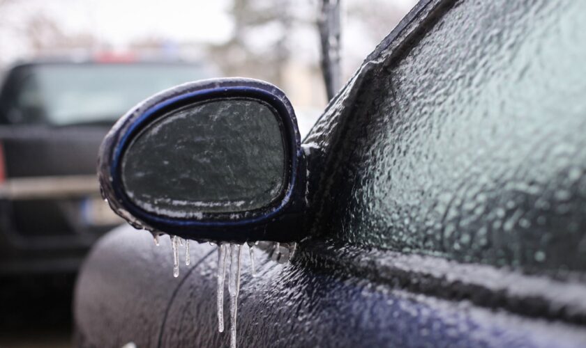 Freezing rain settled on a car. Pic: iStock