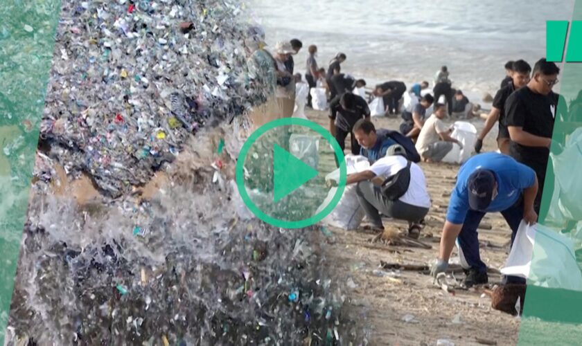 Bali : après l’un des « pires » échouages de déchets plastiques sur l’île, un nettoyage massif de plages