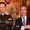 Nigel Farage and Reform UK treasurer Nick Candy with Elon Musk. Pic: PA