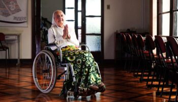 Sister Inah Canabarro has become the oldest living person. Pic: Carlos Macedo/LongeviQuest/AP