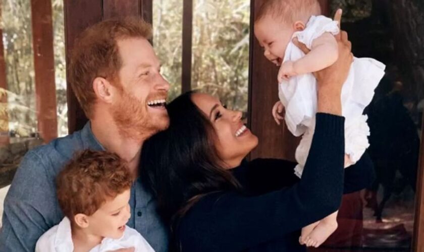 Harry, Archie, Meghan and Lilibet. Pic: Alexi Lubomirski