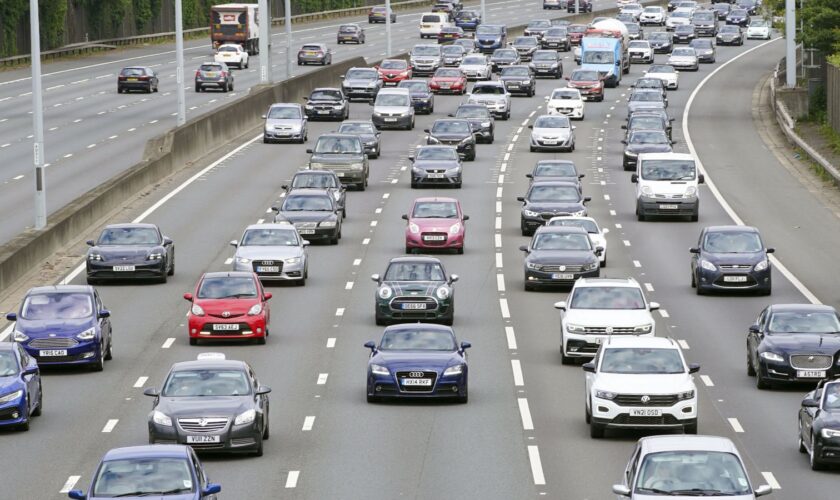 File photo dated 03/06/22 of vehicles on the M25 motorway near Egham, Surrey. The highest-earning 0.1% of Britons cause 12 times more greenhouse gas emissions from their transport than the average person, a report suggests. Research by the IPPR think tank found that half of all transport emissions come from just a sixth of the population in Great Britain, while the most polluting 10% of the population are responsible for 42% of emissions. Issue date: Wednesday May 29, 2024.