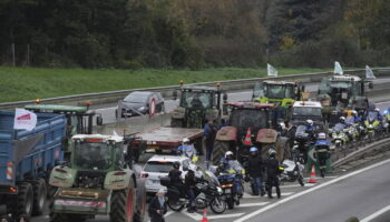 Colère des agriculteurs : les tracteurs "encerclés" par la police, en route vers Paris