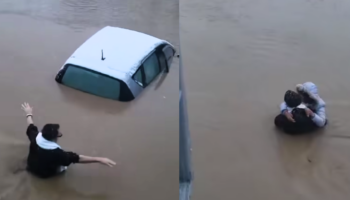 Météo au Royaume-Uni : une femme coincée dans sa voiture à cause des inondations sauvée in extremis