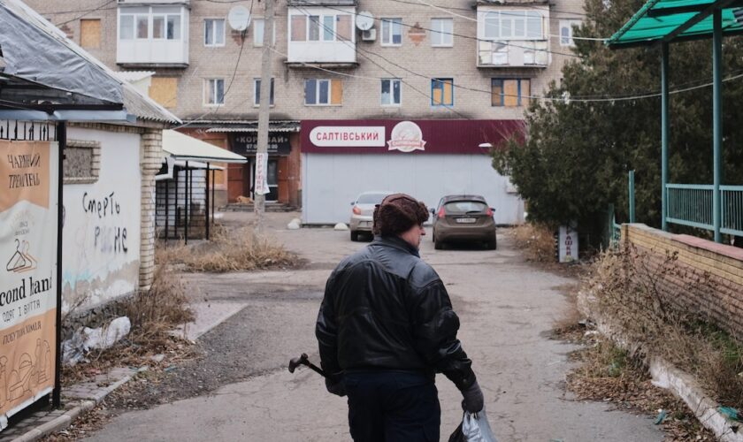 Dans la ville de Kostiantynivka, dans l'oblast de Donetsk sous occupation russe, le 28 décembre 2024.