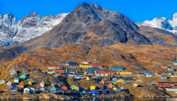 Colourful houses in East Greenland. Pic: AP