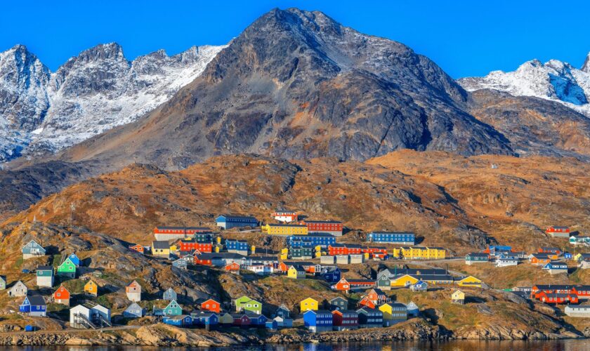 Colourful houses in East Greenland. Pic: AP