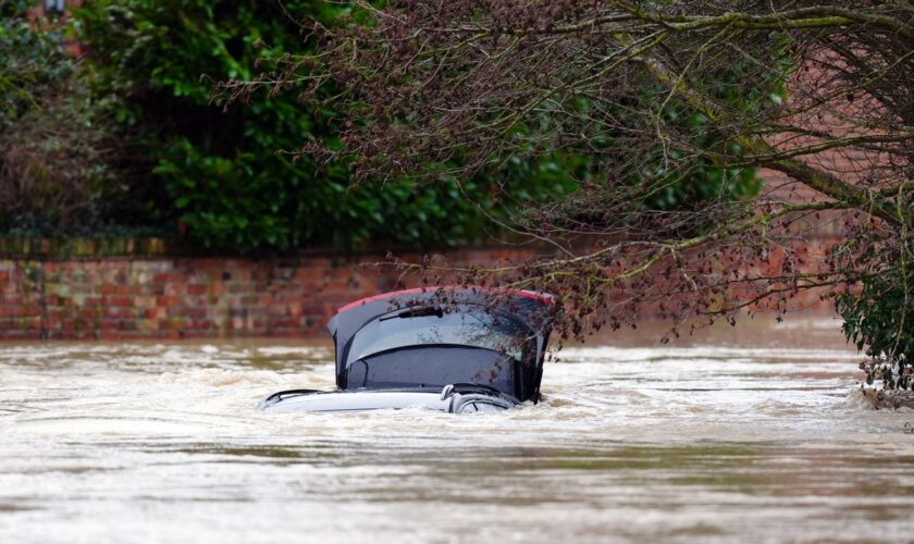 UK weather live: Man’s body found near Yorkshire river as dozens rescued from flooded homes