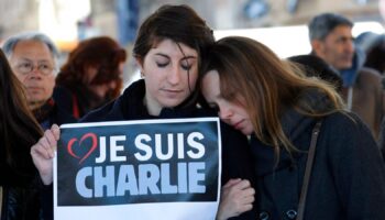 People pay tribute to the victims of the satirical newspaper "Charlie Hebdo", in Marseille, southern France, Thursday, Jan. 8, 2015. Pic: AP