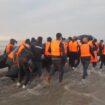 People boarded overcrowded boats to cross the Channel