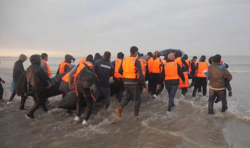 People boarded overcrowded boats to cross the Channel