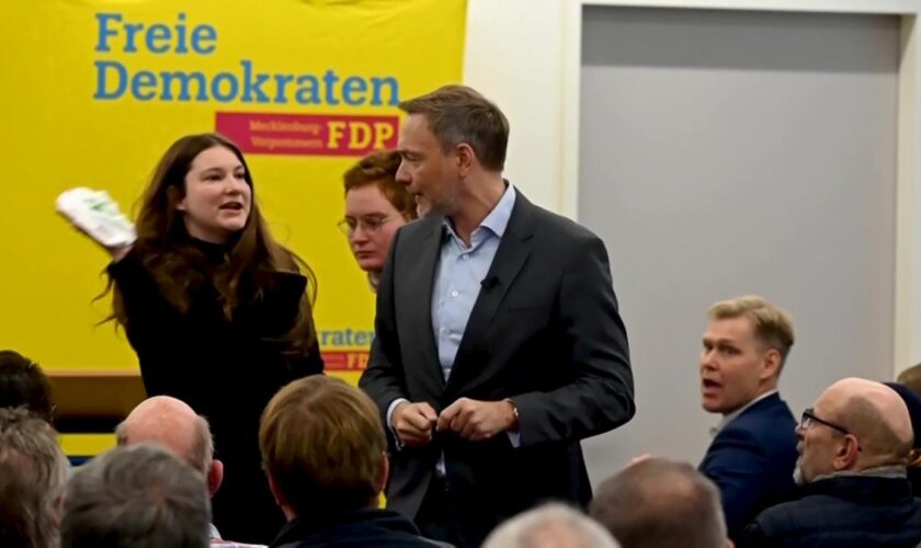 Video zeigt, wie Lindner mit Seifentorte beworfen wird