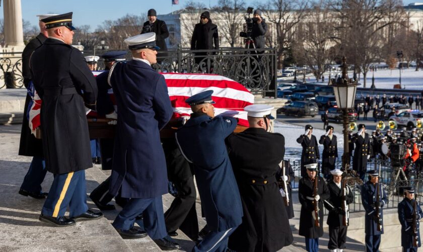 Jimmy Carter funeral live updates: Trump has lengthy chat with Obama as all five living presidents gather at service