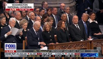 Trump chats up Obama while Clintons, Harris, ignore president-elect at Jimmy Carter funeral