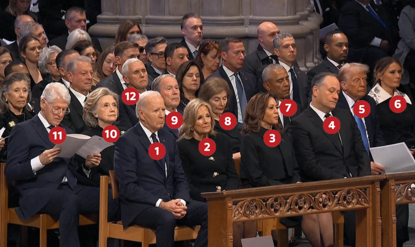 numbered Jimmy Carter funeral guests