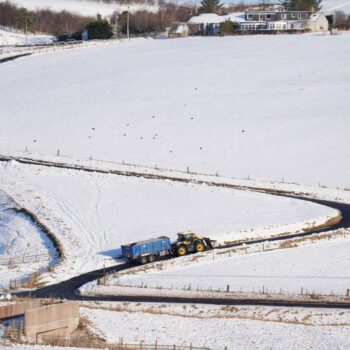 Snowy fields near Heriot in the Scottish Borders. Pic: PA