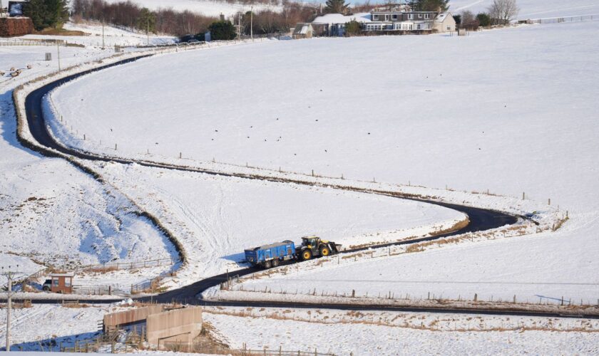 Snowy fields near Heriot in the Scottish Borders. Pic: PA