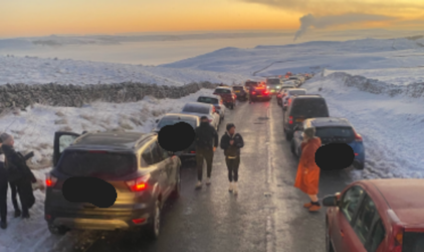 Derbyshire County Council complained that dozens of cars had blocked a route for its gritters.