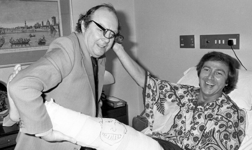 Des O'Connor (right) with Eric Morecambe, in the Wellington Hospital, London, 2008