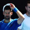 Novak Djokovic training with coach Andy Murray in Melbourne Park on Thursday. Pic: Reuters