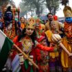 Artists arrive ahead of the Maha Kumbh mela. Pic: Reuters