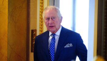 King Charles III before meeting with genocide survivors at Buckingham Palace, London, to mark Holocaust Memorial Day. Picture date: Friday January 27, 2023.