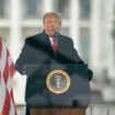 FILE - President Donald Trump speaks during a rally protesting the electoral college certification of Joe Biden as President in Washington, Jan. 6, 2021. Liberal groups are trying to end Donald Trump's attempt to return to the White House by arguing that he is no longer eligible to be president after trying to overturn the 2020 election results. (AP Photo/Evan Vucci, File)