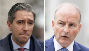 Taoiseach Simon Harris in Dublin (December 11, 2024) left and Tanaiste Micheal Martin in Dublin (June 25, 2024) right. Pic: PA