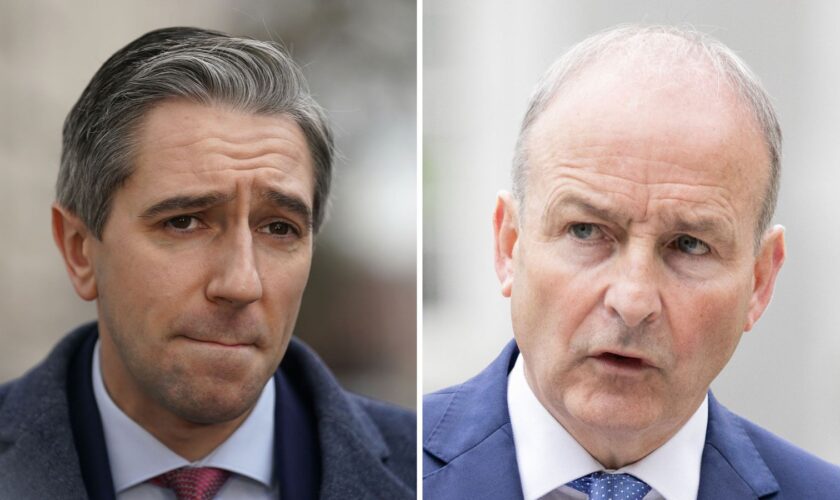 Taoiseach Simon Harris in Dublin (December 11, 2024) left and Tanaiste Micheal Martin in Dublin (June 25, 2024) right. Pic: PA