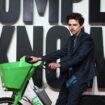 Timothée Chalamet enters London premiere of A Complete Unknown on a Lime bike