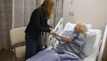 Sky's Martha Kelner with Liz Lerner in hospital