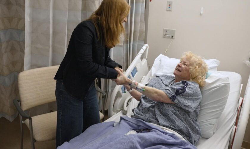 Sky's Martha Kelner with Liz Lerner in hospital