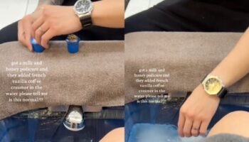 Woman stunned as pedicurist adds bizarre item to her foot bath in viral video