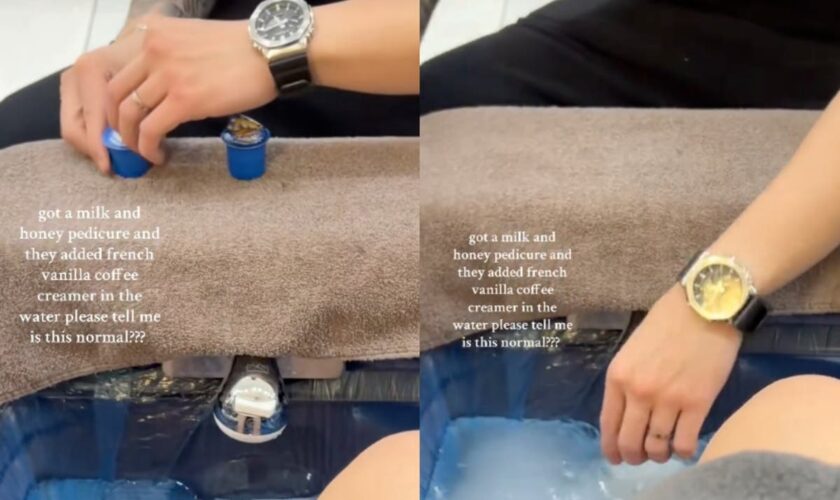 Woman stunned as pedicurist adds bizarre item to her foot bath in viral video