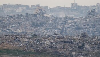 Destroyed buildings in north Gaza. Pic: Reuters