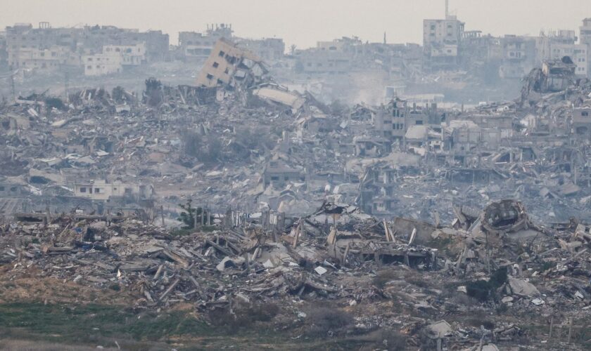 Destroyed buildings in north Gaza. Pic: Reuters