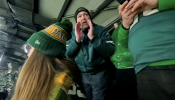 Eagles fan seen in vile tirade against female Packers supporter loses job at DEI-focused NJ company