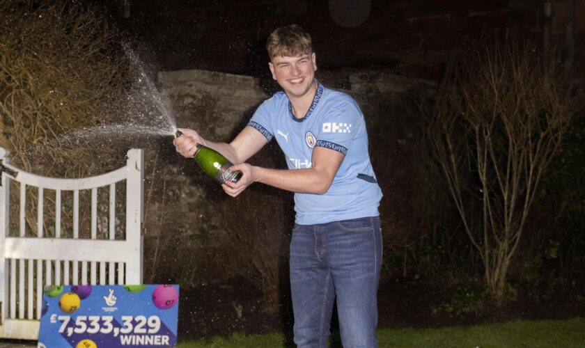 James Clarkson celebrates at Dalston Hall near Carlisle. Pic: PA